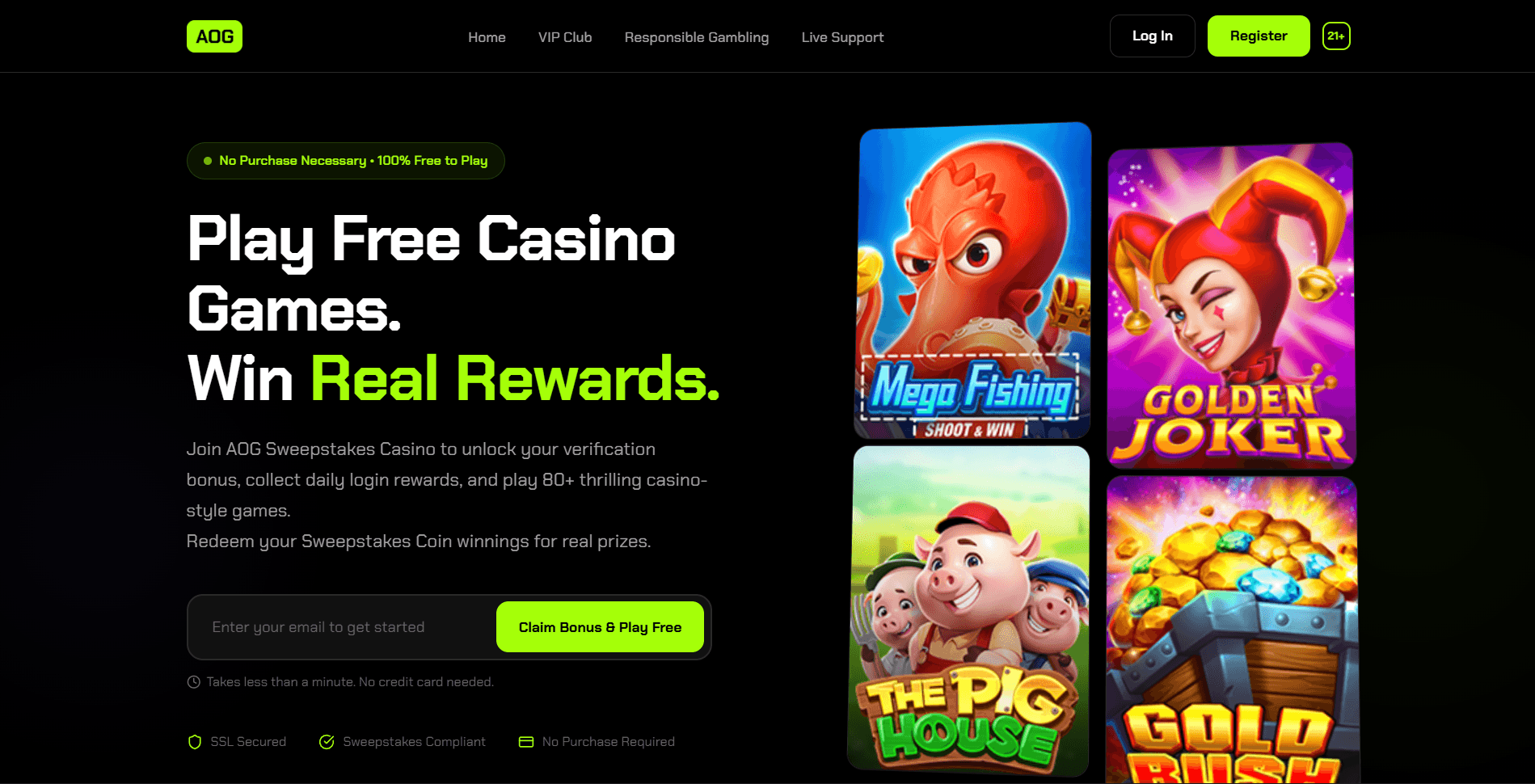 AOG Coin — Sweepstakes Casino Platform